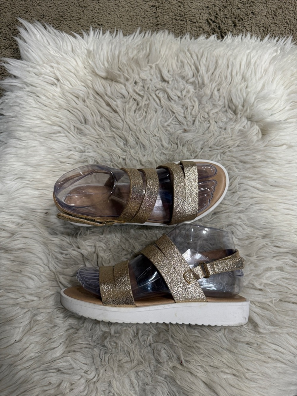 Giulia‎ Palai Big girls' gold strappy sparkle sandals Size 5